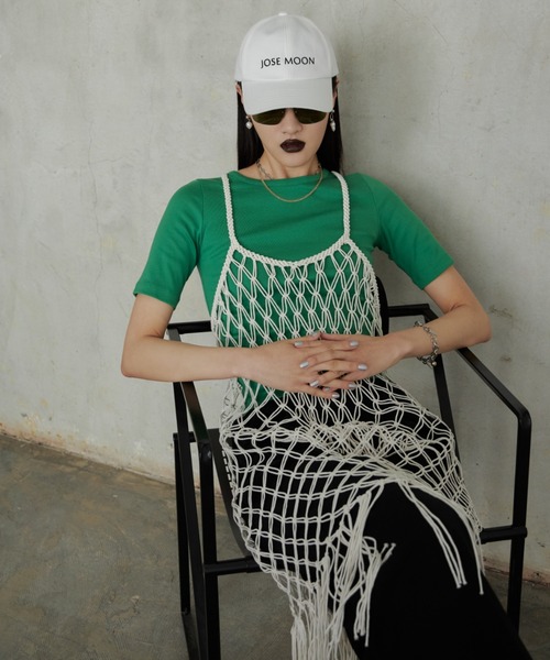 JOSE MOON(ジョゼムーン)の「BASIC MINIMAL T-SHIRT/ベーシックミニマルTシャツ(Tシャツ/カットソー・レディース・ホワイト/ネイビー/グリーン/ブラック・FREE)」の8枚目の写真