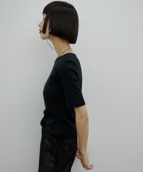 JOSE MOON(ジョゼムーン)の「BASIC MINIMAL T-SHIRT/ベーシックミニマルTシャツ(Tシャツ/カットソー・レディース・ホワイト/ネイビー/グリーン/ブラック・FREE)」の11枚目の写真