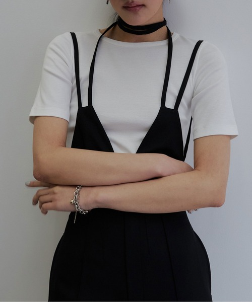 JOSE MOON(ジョゼムーン)の「BASIC MINIMAL T-SHIRT/ベーシックミニマルTシャツ(Tシャツ/カットソー・レディース・ホワイト/ネイビー/グリーン/ブラック・FREE)」の10枚目の写真