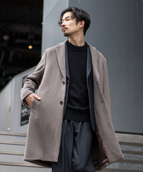 ÉDIFICE チェスターコート新品同様キャメルウールＳサイズ EDIFICE 茶色ウールコート