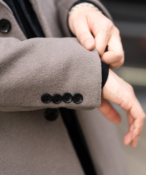 417 EDIFICE(フォーワンセブンエディフィス)の「Wool mix / ウールミックスチェスターコート(チェスターコート・メンズ・ブラック/グレー/ネイビー/ベージュ・MEDIUM/LARGE/SMALL)」の11枚目の写真