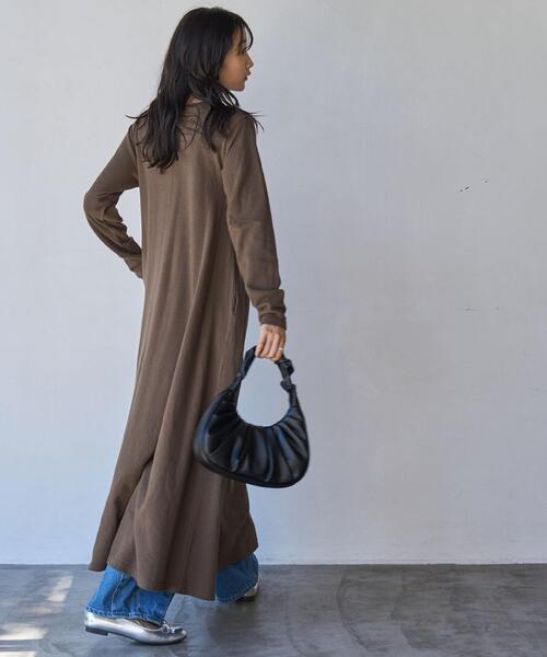 coen（コーエン）の「CVC天竺フレアワンピース（ワンピース・レディース・ダークグレー/ブラウン/ナチュラル・M/L）」の8枚目の写真