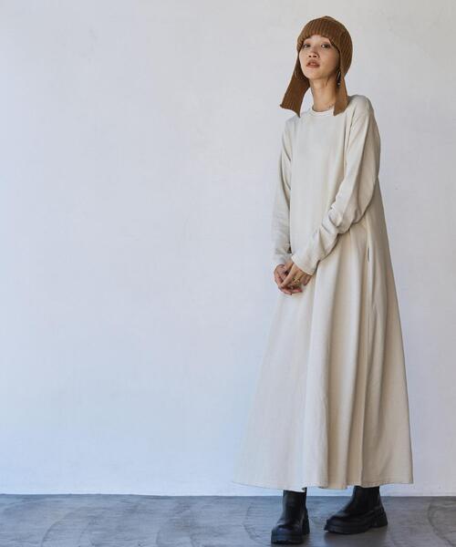 coen（コーエン）の「CVC天竺フレアワンピース（ワンピース・レディース・ダークグレー/ブラウン/ナチュラル・M/L）」の13枚目の写真