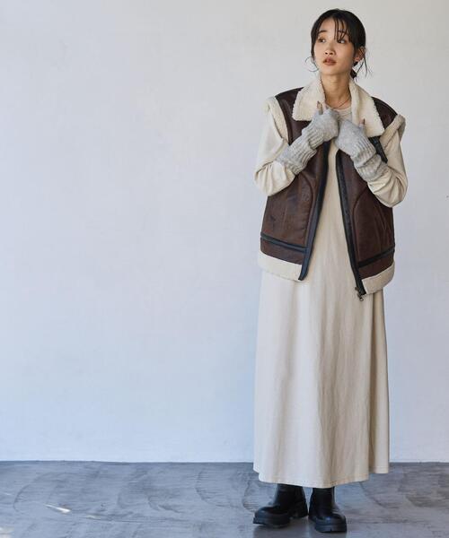 coen（コーエン）の「CVC天竺フレアワンピース（ワンピース・レディース・ダークグレー/ブラウン/ナチュラル・M/L）」の18枚目の写真