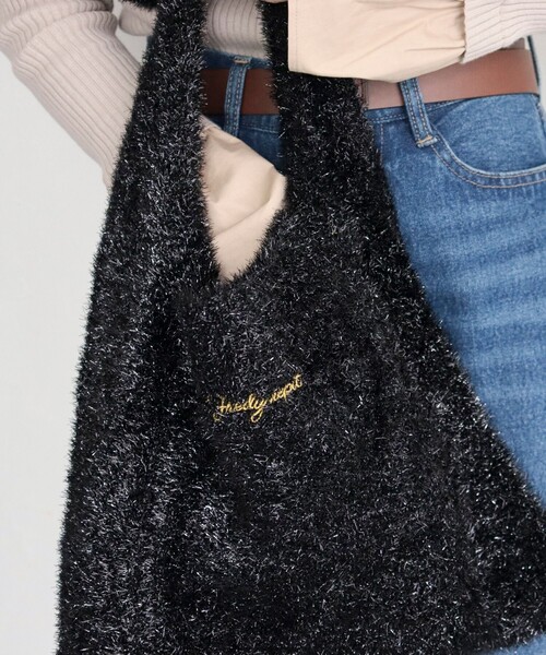 fredy emue（フレディエミュ）の「ラメモールニットトートバッグ（トートバッグ・レディース・マルチ/ブラック/シルバー・FREE）」の6枚目の写真