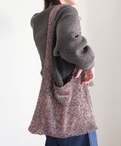 fredy emue（フレディエミュ）の「ラメモールニットトートバッグ（トートバッグ・レディース・マルチ/ブラック/シルバー・FREE）」の9枚目の写真