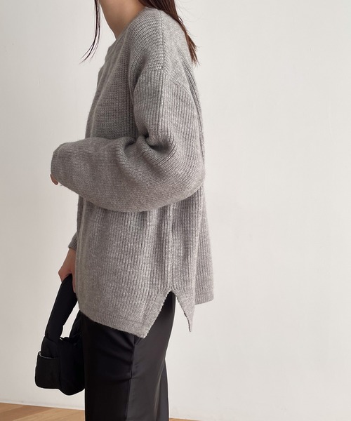 CANAL JEAN（キャナルジーン）の「El mar　あぜクルーネックニット（ニット/セーター・レディース・グレー/アイボリー/ブラウン/ブラック・ONE SIZE）」の11枚目の写真