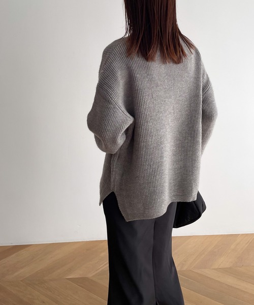 CANAL JEAN（キャナルジーン）の「El mar　あぜクルーネックニット（ニット/セーター・レディース・グレー/アイボリー/ブラウン/ブラック・ONE SIZE）」の12枚目の写真