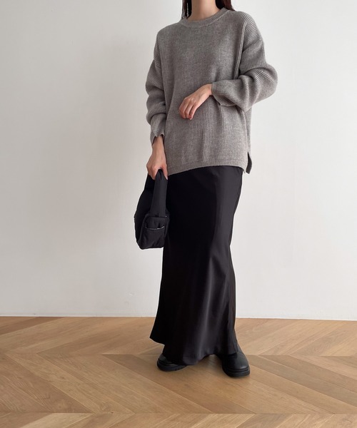 CANAL JEAN（キャナルジーン）の「El mar　あぜクルーネックニット（ニット/セーター・レディース・グレー/アイボリー/ブラウン/ブラック・ONE SIZE）」の13枚目の写真