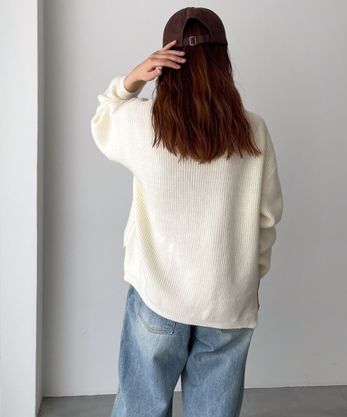 CANAL JEAN（キャナルジーン）の「El mar　あぜクルーネックニット（ニット/セーター・レディース・グレー/アイボリー/ブラウン/ブラック・ONE SIZE）」の6枚目の写真