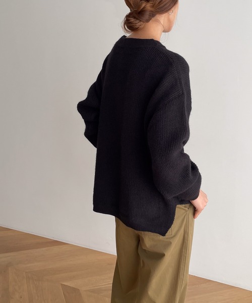 CANAL JEAN（キャナルジーン）の「El mar　あぜクルーネックニット（ニット/セーター・レディース・グレー/アイボリー/ブラウン/ブラック・ONE SIZE）」の9枚目の写真