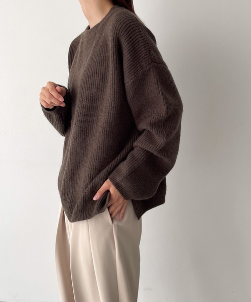 CANAL JEAN（キャナルジーン）の「El mar　あぜクルーネックニット（ニット/セーター・レディース・グレー/アイボリー/ブラウン/ブラック・ONE SIZE）」の14枚目の写真