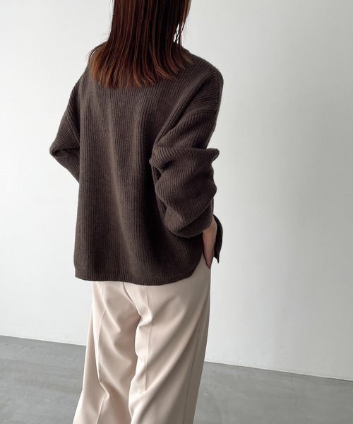 CANAL JEAN（キャナルジーン）の「El mar　あぜクルーネックニット（ニット/セーター・レディース・グレー/アイボリー/ブラウン/ブラック・ONE SIZE）」の15枚目の写真