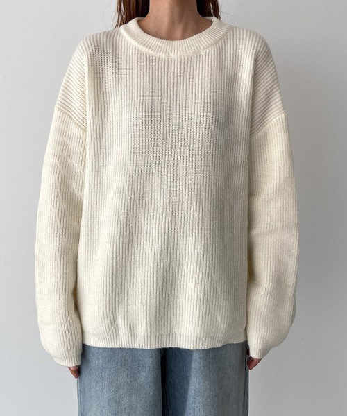 CANAL JEAN（キャナルジーン）の「El mar　あぜクルーネックニット（ニット/セーター・レディース・グレー/アイボリー/ブラウン/ブラック・ONE SIZE）」の17枚目の写真