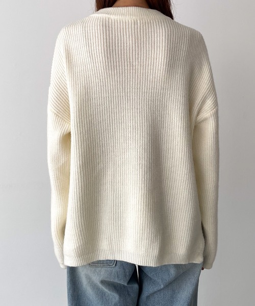 CANAL JEAN（キャナルジーン）の「El mar　あぜクルーネックニット（ニット/セーター・レディース・グレー/アイボリー/ブラウン/ブラック・ONE SIZE）」の19枚目の写真