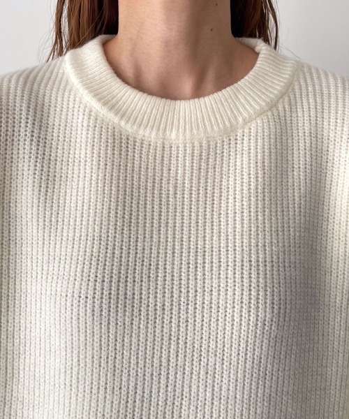 CANAL JEAN（キャナルジーン）の「El mar　あぜクルーネックニット（ニット/セーター・レディース・グレー/アイボリー/ブラウン/ブラック・ONE SIZE）」の20枚目の写真