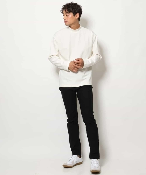 a.v.v（アーヴェヴェ）の「【ジャケイン】ポンチモックネックカットソー（Tシャツ/カットソー・メンズ・ホワイト/グレー/ブラック・50/44/48/46）」の4枚目の写真