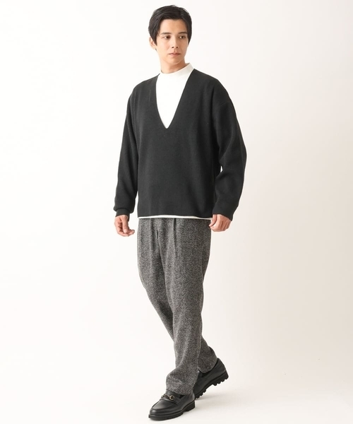 a.v.v（アーヴェヴェ）の「【ジャケイン】ポンチモックネックカットソー（Tシャツ/カットソー・メンズ・ホワイト/グレー/ブラック・50/44/48/46）」の11枚目の写真