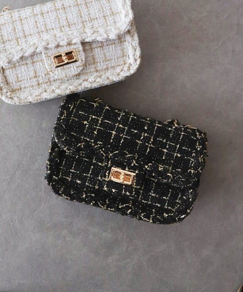 BLUEEAST(ブルーイースト)の「2WAYツイードチェーンショルダーバッグ(ショルダーバッグ・レディース・ホワイト/ブラック・FREE)」の15枚目の写真