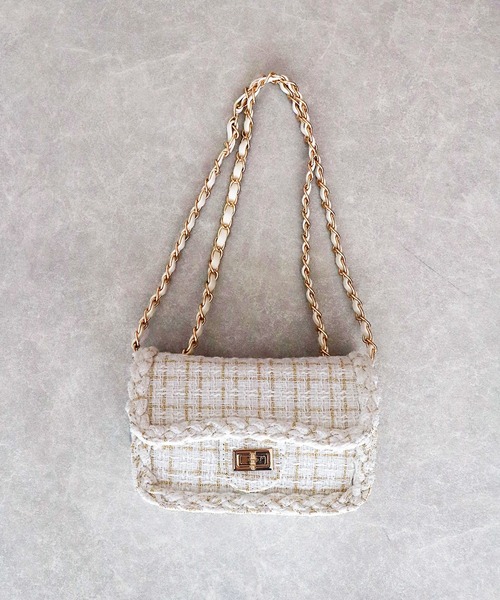 BLUEEAST(ブルーイースト)の「2WAYツイードチェーンショルダーバッグ(ショルダーバッグ・レディース・ホワイト/ブラック・FREE)」の17枚目の写真