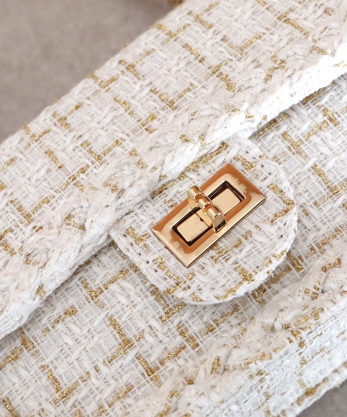 BLUEEAST(ブルーイースト)の「2WAYツイードチェーンショルダーバッグ(ショルダーバッグ・レディース・ホワイト/ブラック・FREE)」の22枚目の写真