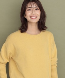 カシミヤ混クルーニット