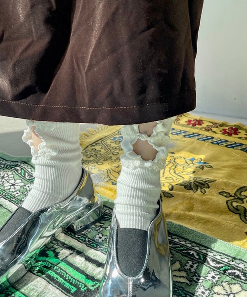 SANSeLF(サンセルフ)の「フロントリボンソックス【SANSeLF】sana23a006(ソックス/靴下・レディース・ホワイト/ブラック・FREE)」の9枚目の写真