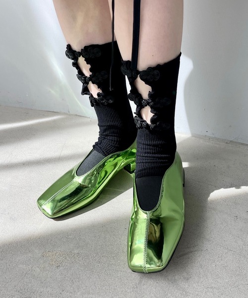 SANSeLF(サンセルフ)の「フロントリボンソックス【SANSeLF】sana23a006(ソックス/靴下・レディース・ホワイト/ブラック・FREE)」の13枚目の写真