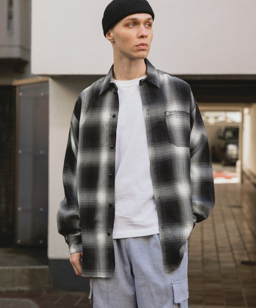 Cal Top（キャルトップ）の「CALTOP/キャルトップ L/S SHIRT PLAID 長袖シャツ オンブレチェックシャツ シャドーチェック 2026年春夏（シャツ/ブラウス・メンズ・ブラック/チャコール/ブラウン/ロイヤルブルー・L/M/XL/S）」の5枚目の写真