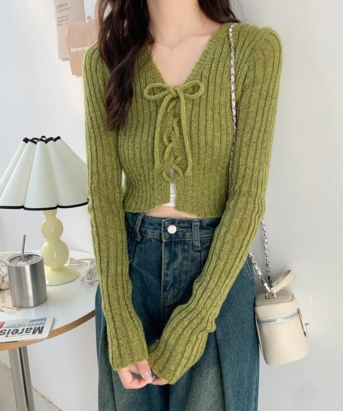 セール】レースアップニット（ニット/セーター）｜Sibra（シブラ）の