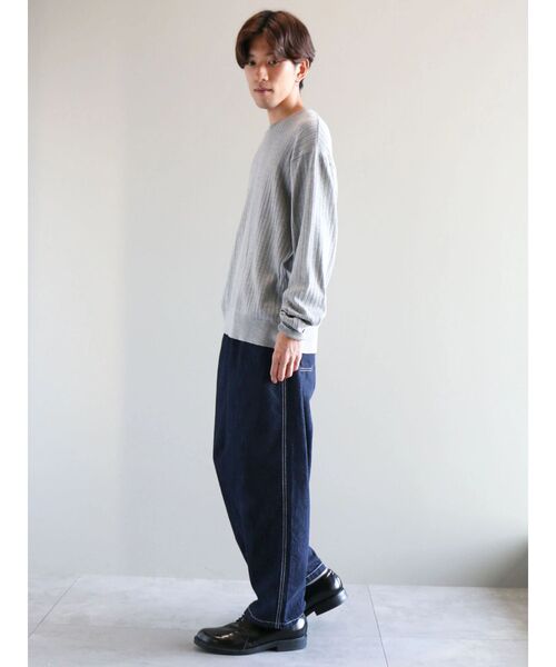 CRAFT STANDARD BOUTIQUE(クラフトスタンダードブティック)の「ワイドリブクルーネックニットプルオーバー(ニット/セーター・メンズ・カーキ/ブラック/ライトグレー/アイボリー・L/XL/M)」の6枚目の写真