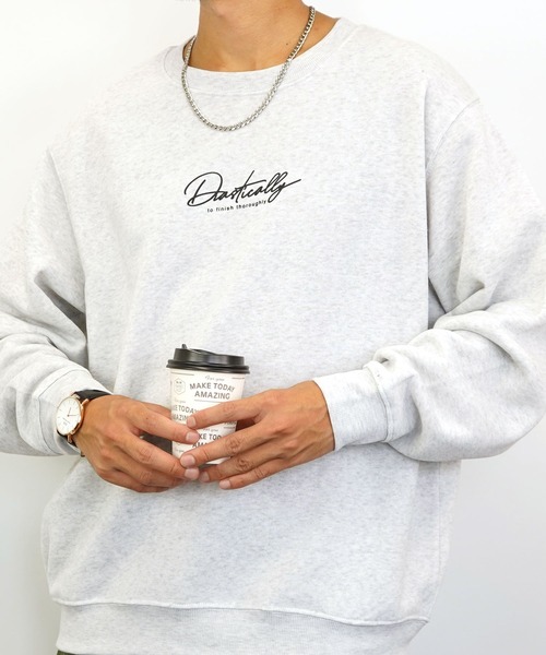 Burner(バーナー)の「【GROOVY STORE】プリントスウェットクルー裏起毛(スウェット・メンズ・ホワイト/バーガンディー/ブラック/ネイビー/グレー系その他2/ブラック系その他2/ブルー/ライトベージュ/ブルー系その他2/グレイッシュベージュ/杢グレー/ライトブラック・L/LL/M)」の2枚目の写真