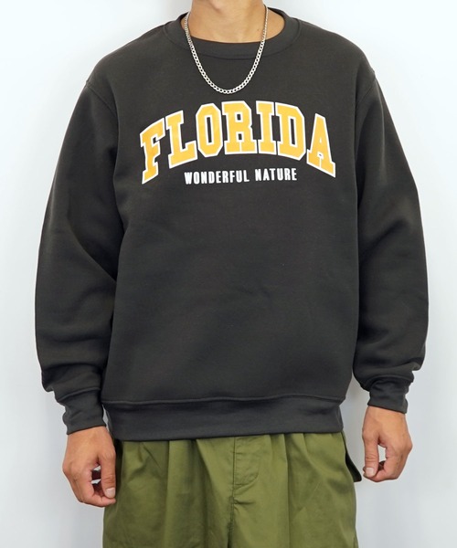 Burner(バーナー)の「【GROOVY STORE】プリントスウェットクルー裏起毛(スウェット・メンズ・ホワイト/バーガンディー/ブラック/ネイビー/グレー系その他2/ブラック系その他2/ブルー/ライトベージュ/ブルー系その他2/グレイッシュベージュ/杢グレー/ライトブラック・L/LL/M)」の4枚目の写真