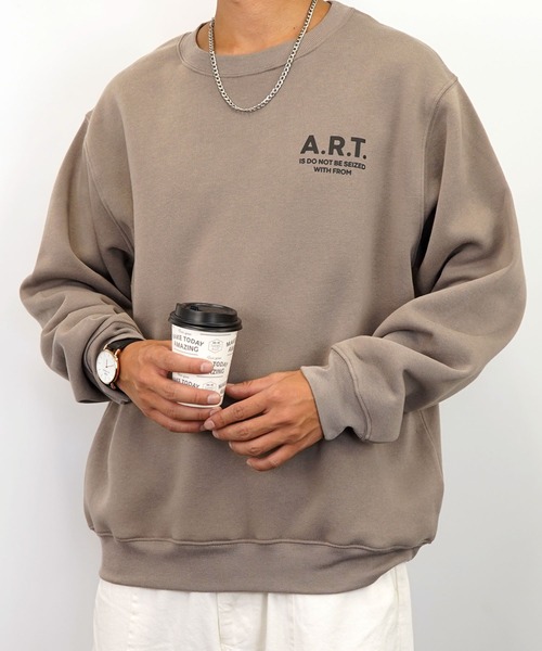 Burner(バーナー)の「【GROOVY STORE】プリントスウェットクルー裏起毛(スウェット・メンズ・ホワイト/バーガンディー/ブラック/ネイビー/グレー系その他2/ブラック系その他2/ブルー/ライトベージュ/ブルー系その他2/グレイッシュベージュ/杢グレー/ライトブラック・L/LL/M)」の8枚目の写真
