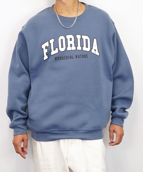 Burner(バーナー)の「【GROOVY STORE】プリントスウェットクルー裏起毛(スウェット・メンズ・ホワイト/バーガンディー/ブラック/ネイビー/グレー系その他2/ブラック系その他2/ブルー/ライトベージュ/ブルー系その他2/グレイッシュベージュ/杢グレー/ライトブラック・L/LL/M)」の1枚目の写真