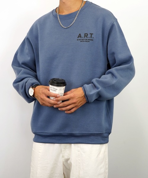 Burner(バーナー)の「【GROOVY STORE】プリントスウェットクルー裏起毛(スウェット・メンズ・ホワイト/バーガンディー/ブラック/ネイビー/グレー系その他2/ブラック系その他2/ブルー/ライトベージュ/ブルー系その他2/グレイッシュベージュ/杢グレー/ライトブラック・L/LL/M)」の19枚目の写真