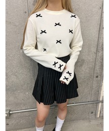 【PHILLY】ミニリボンショートワッフルロンT