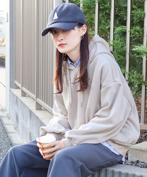 Social GIRL(ソーシャルガール)の「裏起毛パーカー(パーカー・レディース・グレイッシュベージュ/カーキ/オレンジ/ブラック・FREE)」の22枚目の写真