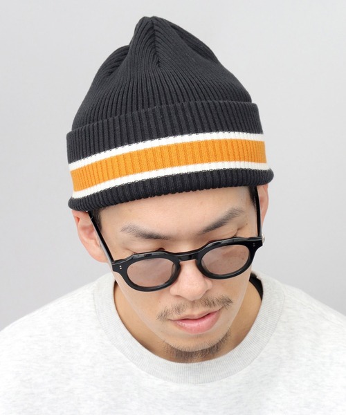 A.M.S.（エーエムエス）の「カレッジカラー ライン ニット帽（ニットキャップ/ビーニー・メンズ・グレー/オフホワイト/ブラック・FREE）」の18枚目の写真