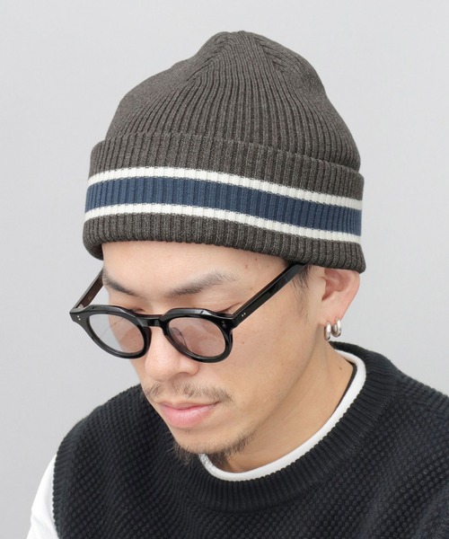 A.M.S.（エーエムエス）の「カレッジカラー ライン ニット帽（ニットキャップ/ビーニー・メンズ・グレー/オフホワイト/ブラック・FREE）」の17枚目の写真