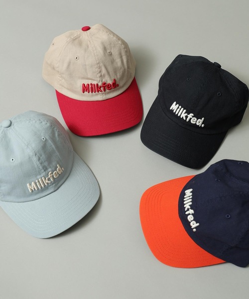 MILKFED.（ミルクフェド）の「TWILL LOGO CAP（キャップ・レディース・レッド/ライトブルー/オレンジ/ネイビー・ONE SIZE）」の17枚目の写真