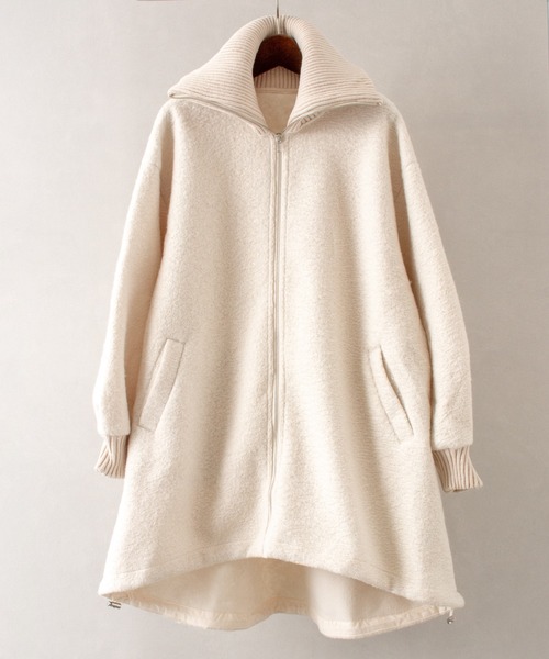 SpRay（スプレイ）の「ブークレミリタリーロングブルゾン（ミリタリージャケット・レディース・チャコールグレー/アイボリー/ブラック・FREE）」の12枚目の写真