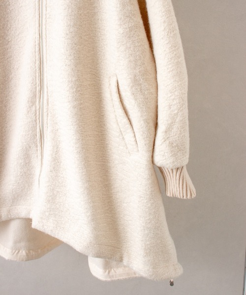 SpRay（スプレイ）の「ブークレミリタリーロングブルゾン（ミリタリージャケット・レディース・チャコールグレー/アイボリー/ブラック・FREE）」の14枚目の写真