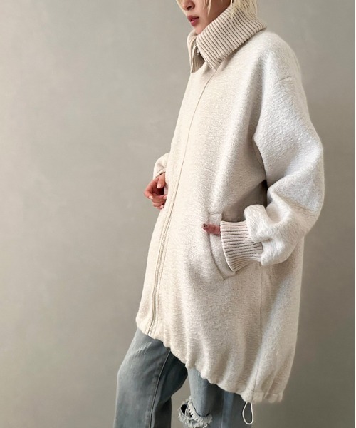 SpRay（スプレイ）の「ブークレミリタリーロングブルゾン（ミリタリージャケット・レディース・チャコールグレー/アイボリー/ブラック・FREE）」の7枚目の写真