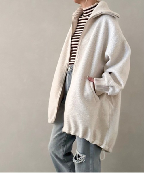 SpRay（スプレイ）の「ブークレミリタリーロングブルゾン（ミリタリージャケット・レディース・チャコールグレー/アイボリー/ブラック・FREE）」の4枚目の写真