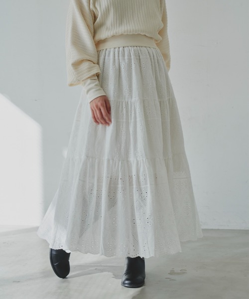 Libra Cue（リブラ キュー）の「コットンレーススカート（スカート・レディース・ブラック/ホワイト・FREE）」の6枚目の写真