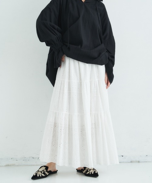 Libra Cue（リブラ キュー）の「コットンレーススカート（スカート・レディース・ブラック/ホワイト・FREE）」の19枚目の写真