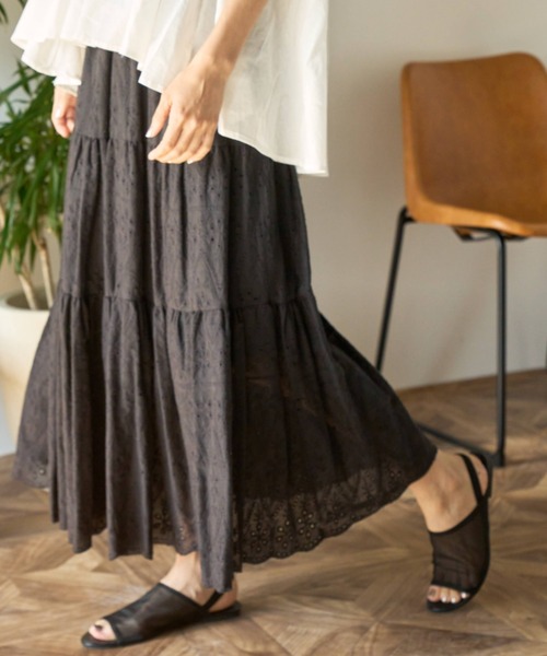 Libra Cue（リブラ キュー）の「コットンレーススカート（スカート・レディース・ブラック/ホワイト・FREE）」の10枚目の写真