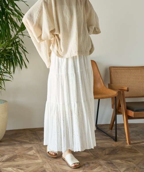 Libra Cue（リブラ キュー）の「コットンレーススカート（スカート・レディース・ブラック/ホワイト・FREE）」の4枚目の写真