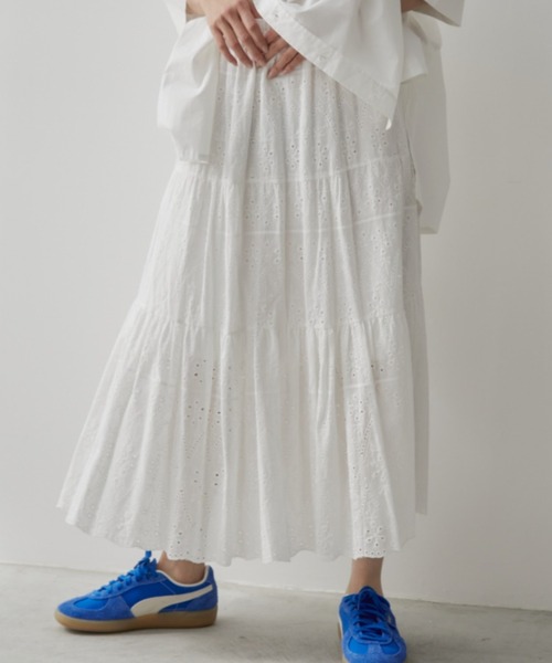 Libra Cue（リブラ キュー）の「コットンレーススカート（スカート・レディース・ブラック/ホワイト・FREE）」の5枚目の写真